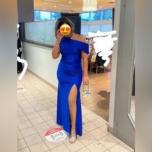 Dress, shoes and bag. Blue n silver